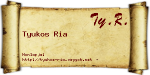 Tyukos Ria névjegykártya